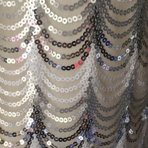 Crystal Doll Dresses - Small white and silver sequin cocktail dress Crystal Doll Dresses - Small white and silver sequin cocktail dress